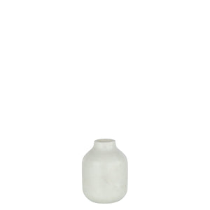 Vase Bottle Marble J-Line en pierre blanche, design moderne et élégant