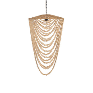 Le Lustre en Perles de Bois - Naturel - L