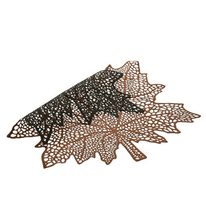 Set de table J-Line Feuille marron en plastique, design élégant
