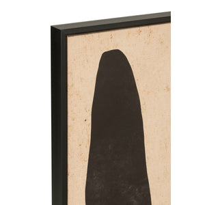 Cadre Feuille Abstrait J-Line en bois et toile marron, vue avant
