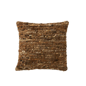 Coussin J-Line Tissé - laine - marron
