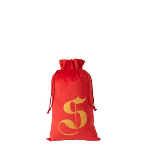 Sac Noël Rouge J-Line en textile, idéal pour une décoration festive et élégante