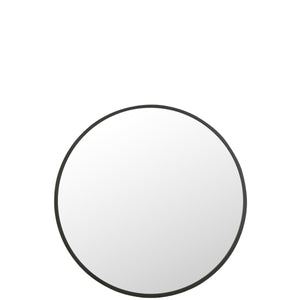 Miroir J-Line rond - métal - noir - extra large - Ø 110 cm