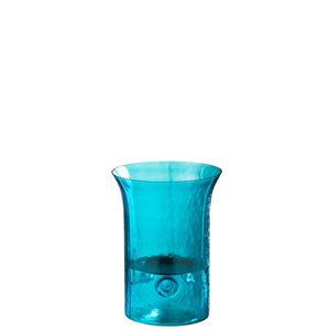 Photophore J-Line Tarifa étroit - verre - azur - extra petit