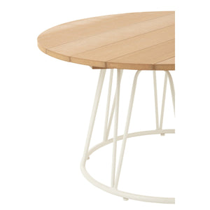 Table J-Line Zoa en métal et polyéthylène blanc, design moderne