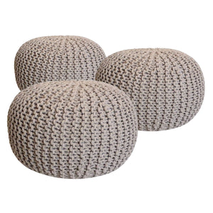 Pouf Set 3 pièces Ø 55 cm Coussin de sol taboure tabouret tabouret de siège de siège de siège tabouret