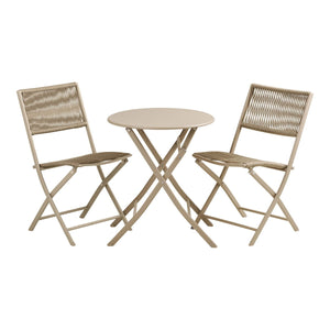 Ensemble Bistro Arcas avec table et chaises en acier taupe