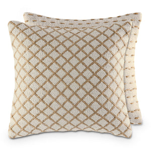 Coussin décoratif 40x40cm lot de 2 coussins de canapé coussins décoratifs coton et jute naturel