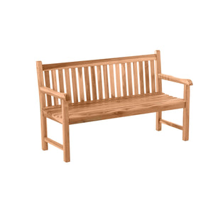 Banc de jardin en teck massif avec accoudoirs confortables