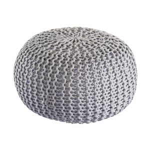 Pouf extérieur Ø55cm en plastique recyclé, couleur gris argenté