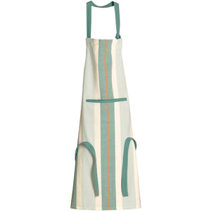 Tablier de cuisine recyclé Yuna avec poche Vert eau 72 x 85