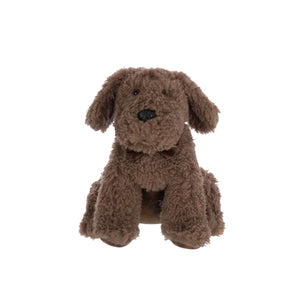 Butée de porte J-Line Chien en polyrésine marron, vue de face