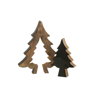 Arbre Puzzle Bois Noir/Naturel - Vue de face
