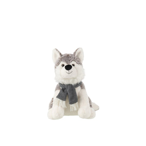 J-Line Husky+Écharpe Peluche Polyester Gris Grand