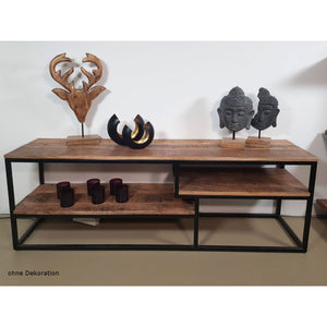 Meuble TV meuble TV meuble TV 150 x 51 x 36 cm Liverpool structure métal noir mat