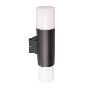 Lampe murale extérieure "torcia" 32 cm de haut en métal et plastique en noir, E27