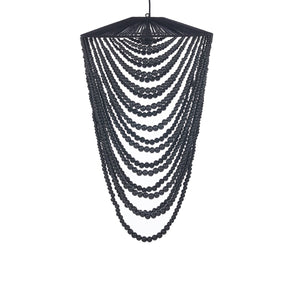 Le Lustre en Perles de Bois - Noir - L