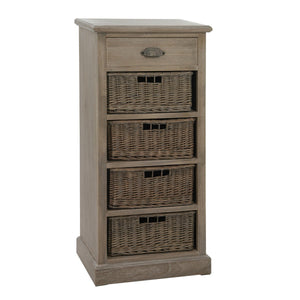 Meuble J-Line 4 paniers et 1 tiroir - bois - gris