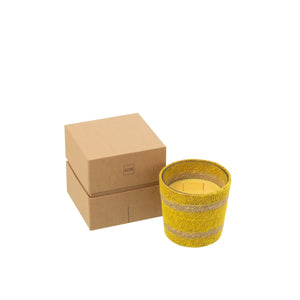 Bougie parfumée J-Line en panier - cire - jaune - petite - 45 h