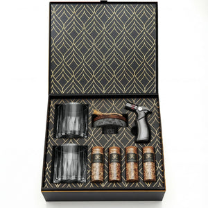 Kit de fumage à whisky en granit avec copeaux de bois