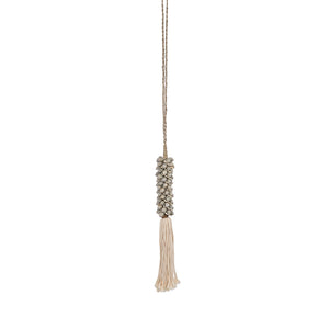 Le pompon en coquillage et coton - Gris