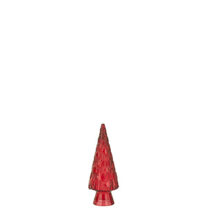 Sapin de Noël Cône J-Line en verre rouge, élégant et festif