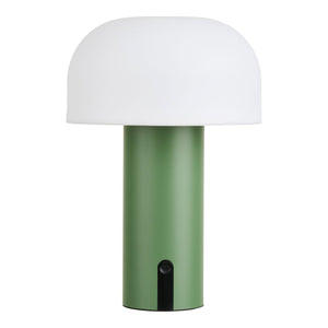 Lampe LED Soham en blanc et vert, vue de face