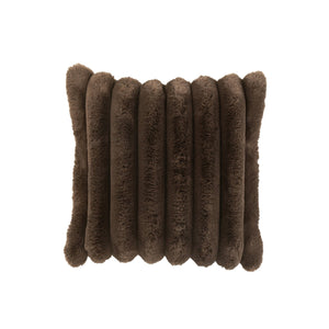 Coussin J-Line Velours côtelé - polyester - chocolat - grand