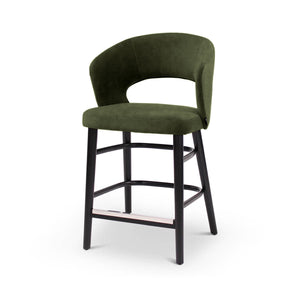 Chaise îlot Fay Castle Line tissu Adore avec pieds ronds en bois