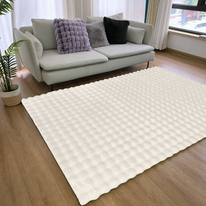 Tapis Moelleux 3D Crème 80x300CM