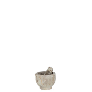 Mortier et pilon J-Line en marbre beige, élégant et fonctionnel.