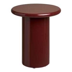 Table d'appoint Otago en bordeaux, vue de face