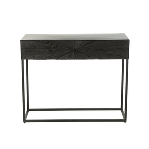 Console J-Line Shanil en bois et fer noir, vue de face
