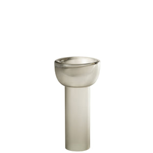 Vase chandelier Yara en verre gris, vue de face