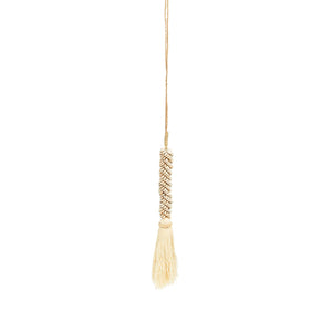 Pompon en cauris et coton naturel