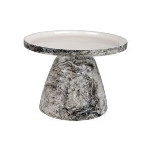 Table d'appoint Mosaic Marble de Leitmotiv avec base marbrée et plateau mosaïque