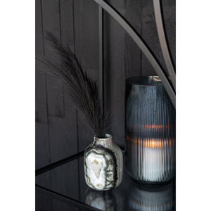 Vase J-Line en marbre noir et gris, élégant et contemporain