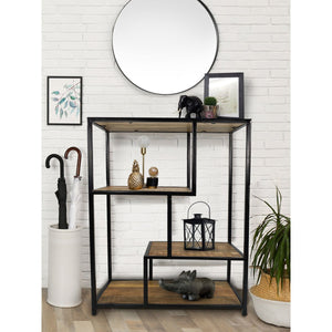 Étagère debout étagère à livres étagère de séparation de pièce 75 x 115 x 36 cm cadre métallique Liverpool noir