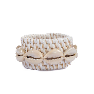 Rond de Serviette en Coquille de Rotin - Blanc