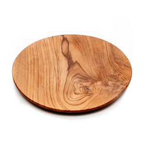 Assiette ronde en racine de teck - L