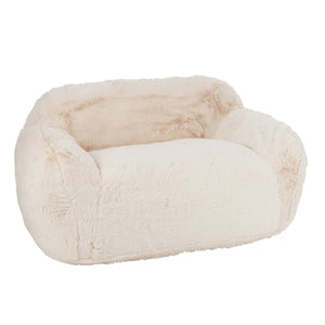 Canapé Cutie J-Line en polyester crème, vue de face