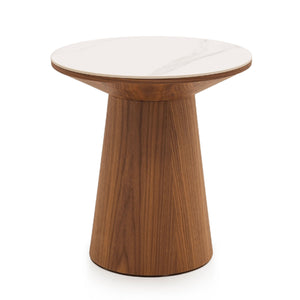 Table d'appoint ronde Clarice Castle Line Ø48 cm céramique et bois