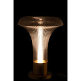 Détail du socle en métal doré de la lampe J-Line