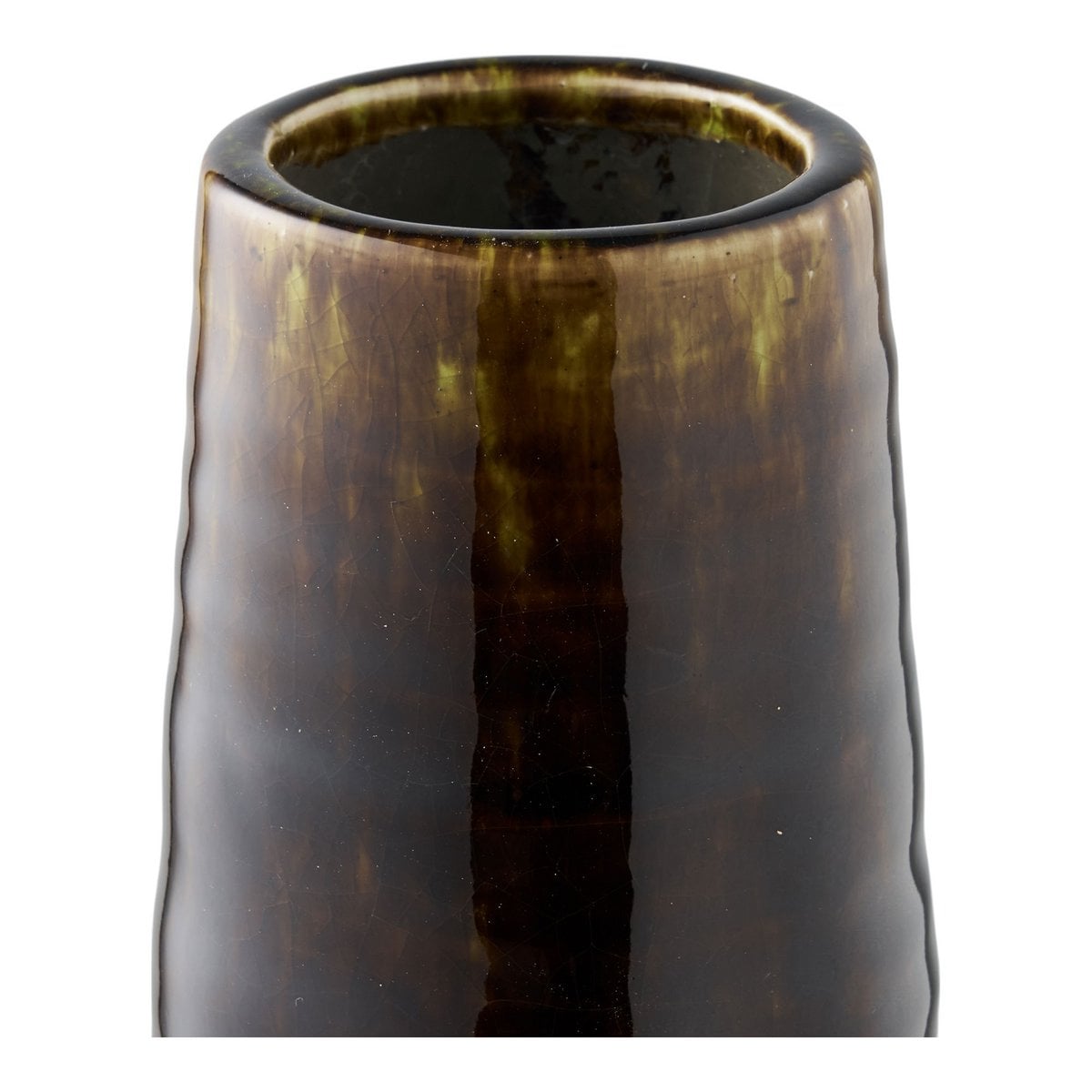 Vase en céramique marron, vue latérale