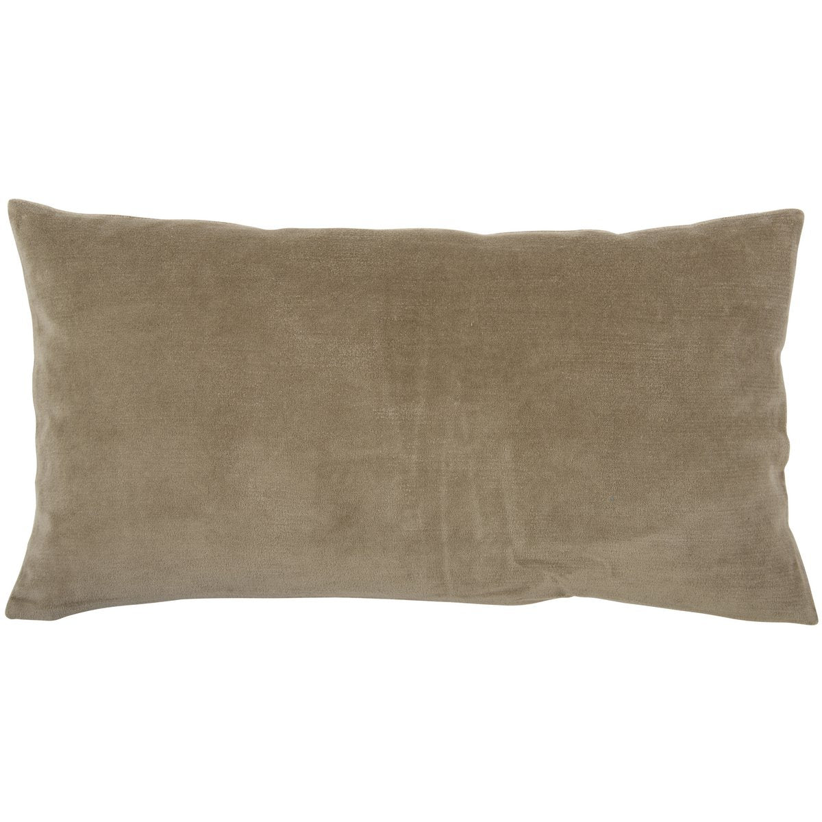 Coussin uni Elise Ficelle 30 x 50 - vue avant avec texture velours