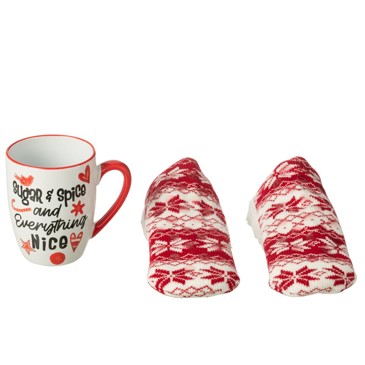 Coffret céramique rouge J-Line - ambiance décorative sur une table