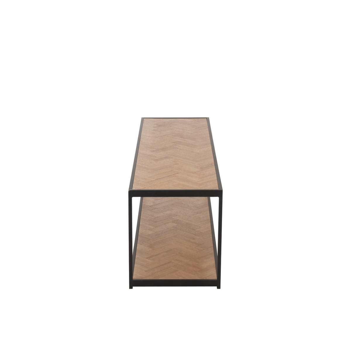 Détail du plateau en bois naturel de la table basse Zigzag J-Line