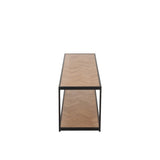 Détail du plateau en bois naturel de la table basse Zigzag J-Line