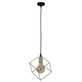 La lampe pendentielle "canto", lampe suspendue en métal noir et or, socket e27, pour salle à manger, salon, couloir ou bureau, 26 x 26 cm