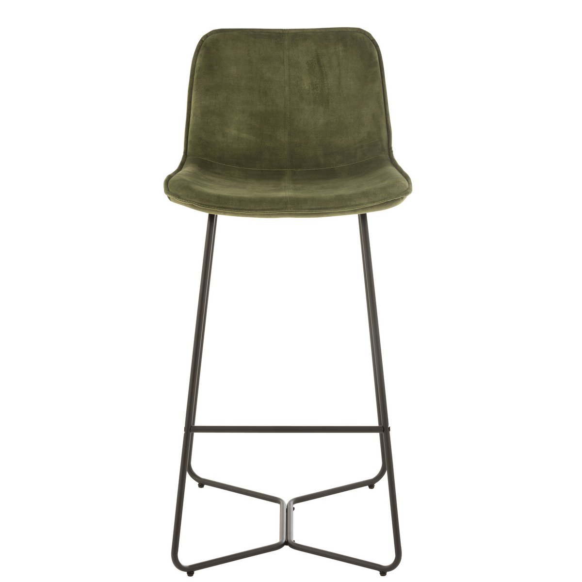 Détail du tissu vert de la chaise de bar Laurent